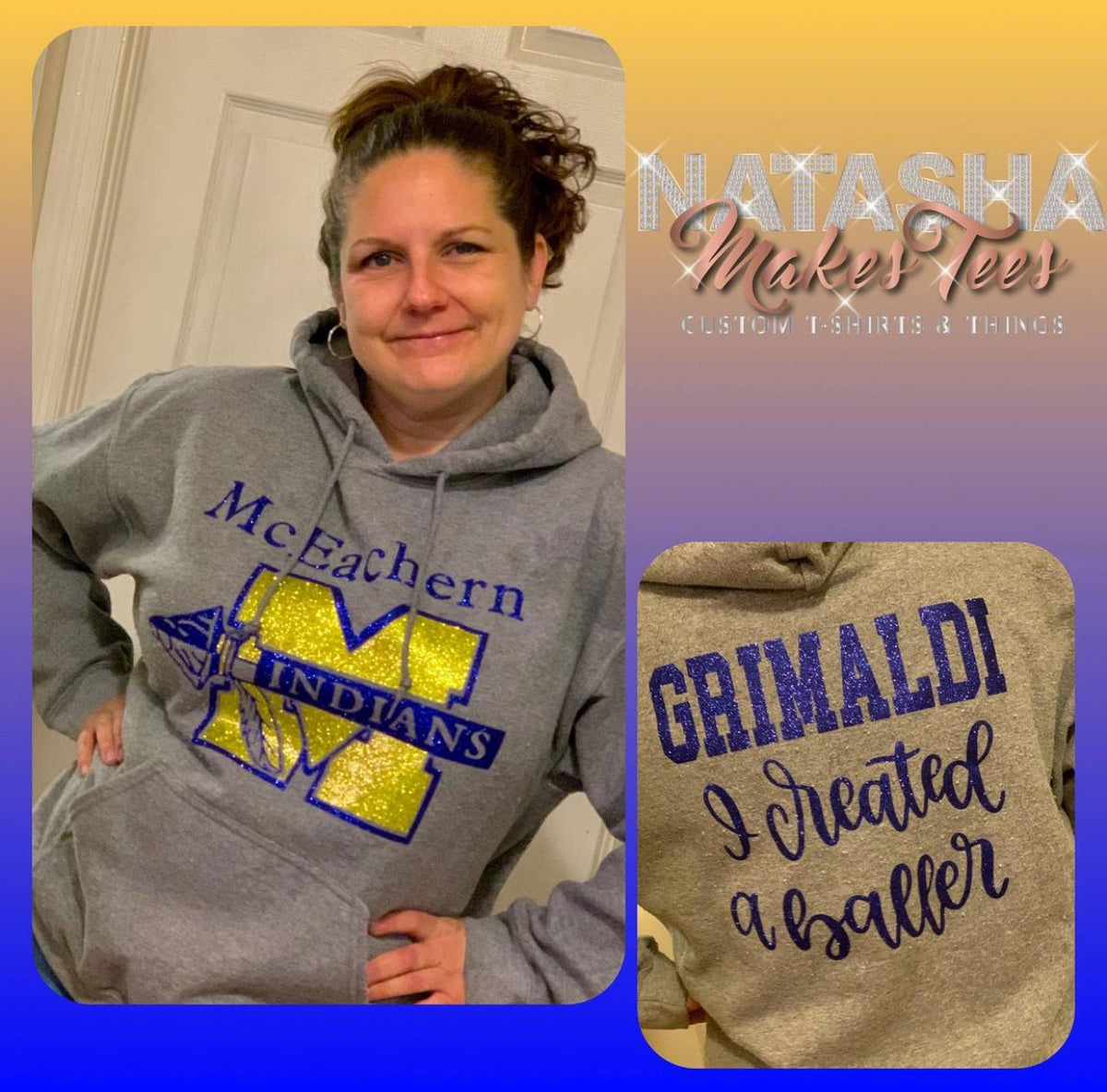 Front & Back Glitter Hoodie