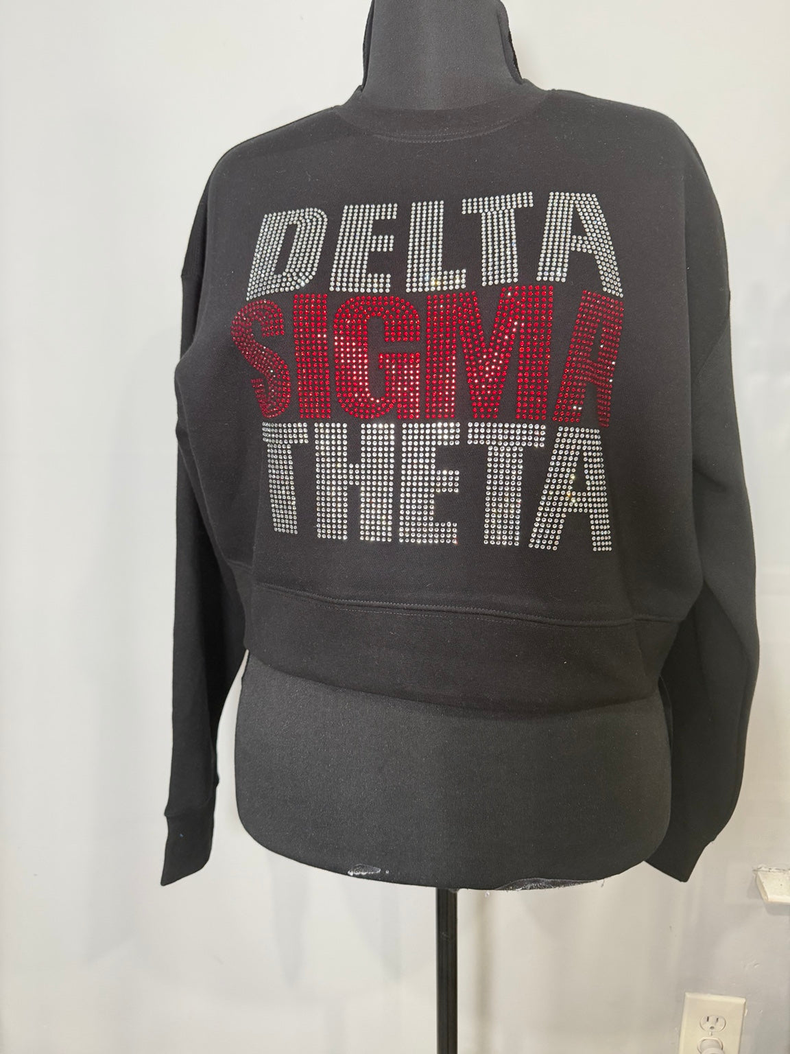 Black Rhinestone Sweatshirt (Crop or Regular)