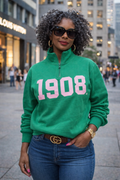 1908 Sorority Quarter Zip Embroidered Sweatshirt AKA Founding Year Pullover Sorority Apparel AKA Sorority Gift Shirt