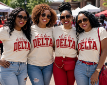 Load image into Gallery viewer, Delta Sigma Theta Shirt Cream and Red Shirt