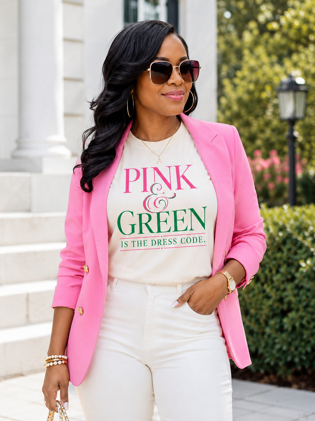 Pink and Green AKA Alpha Kappa Alpha T-shirt
