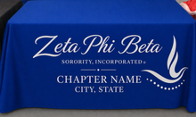 Load image into Gallery viewer, Zeta Phi Beta Custom Tablecloth (Open Back)
