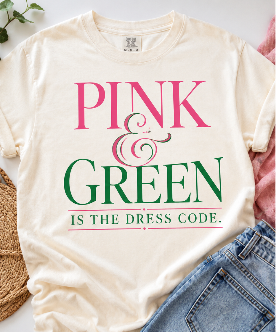 Pink and Green AKA Alpha Kappa Alpha T-shirt