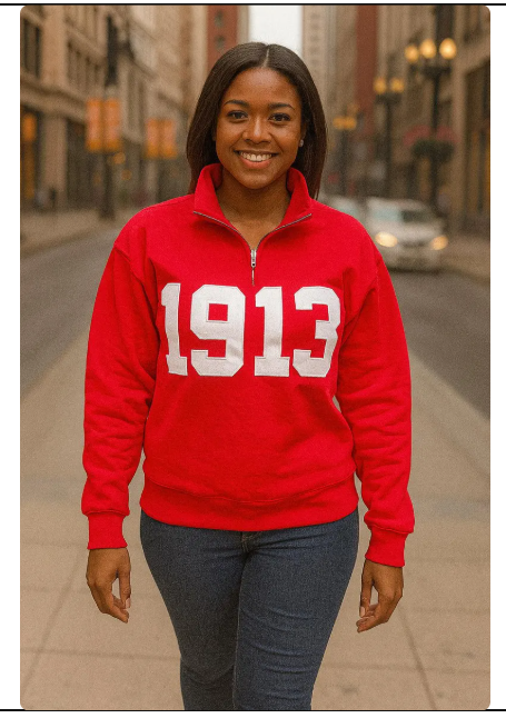 Delta Sigma Theta 1913 Quarter Zip Sweatshirt DST Founding Year Pullover Sorority Apparel Delta Sorority Gift Shirt