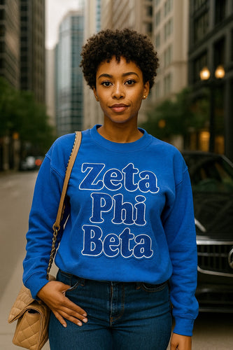 Zeta Phi Beta Sweatshirt: Chenille Patch, Sorority