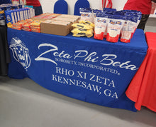 Load image into Gallery viewer, Zeta Phi Beta Custom Tablecloth (Open Back)
