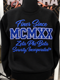 MCMXX - Zeta Phi Beta Embroidered Glitter Sweatshirt