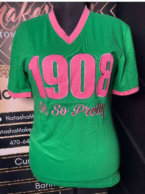 Alpha Kappa Alpha, AKA, Features 1908, Embroidered.