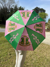 Load image into Gallery viewer, Alpha Kappa Alpha Auto Open Folding Umbrella (compact)