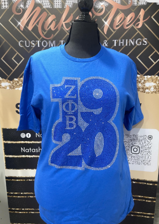 Zeta Phi Beta T-Shirt Zeta Phi Beta Rhinestone Shirt Zeta 1920 TShirt