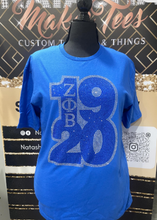 Load image into Gallery viewer, Zeta Phi Beta T-Shirt Zeta Phi Beta Rhinestone Shirt Zeta 1920 TShirt