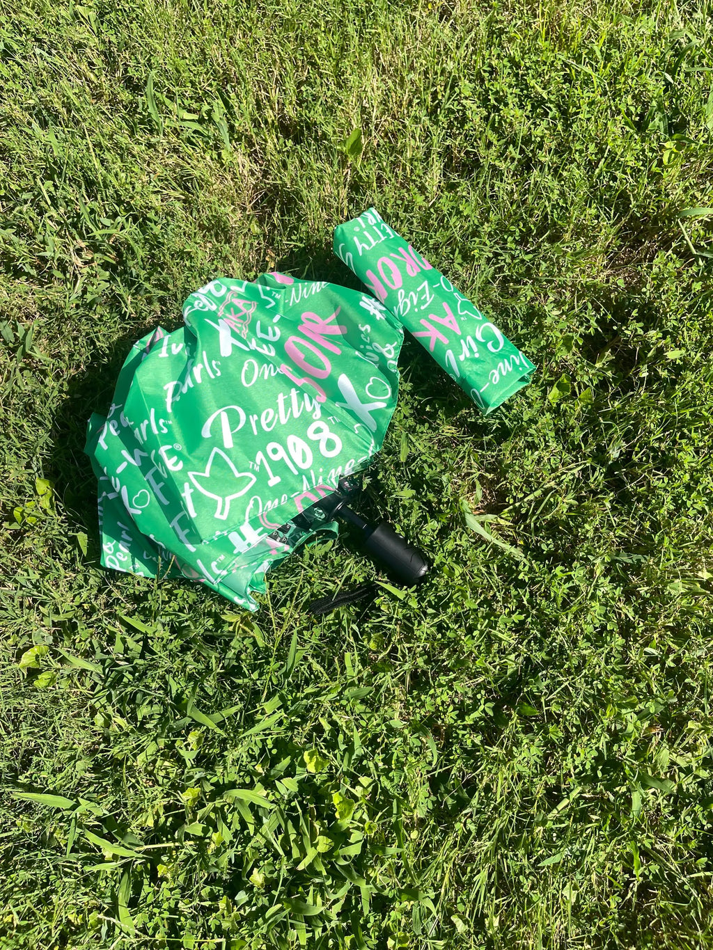 Pink and Green Sorority Umbrella Greek Paraphernalia Gift for Probate Crossing Chapter Gift